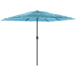 MAISON EXCLUSIVE - Parasol de jardin avec mât en acier bleu 248x248x248 cm