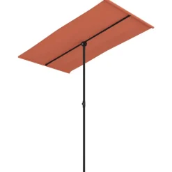 MAISON EXCLUSIVE - Parasol de jardin avec mât en aluminium 180x110 cm terre cuite