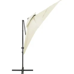 MAISON EXCLUSIVE - Parasol de jardin en porte-à-faux à double toit sable 250x250cm
