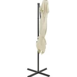 MAISON EXCLUSIVE - Parasol de jardin en porte-à-faux à double toit sable 250x250cm