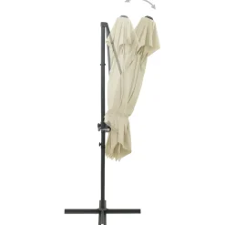 MAISON EXCLUSIVE - Parasol de jardin en porte-à-faux à double toit sable 250x250cm