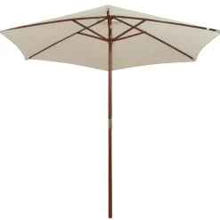 MAISON EXCLUSIVE - Parasol avec poteau en bois 270 x 270 cm blanc crème