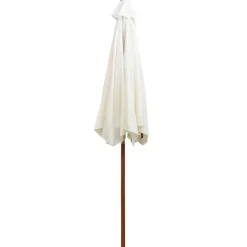 MAISON EXCLUSIVE - Parasol avec poteau en bois 270 x 270 cm blanc crème