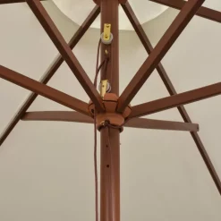 MAISON EXCLUSIVE - Parasol avec poteau en bois 270 x 270 cm blanc crème
