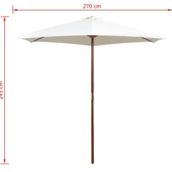 MAISON EXCLUSIVE - Parasol avec poteau en bois 270 x 270 cm blanc crème