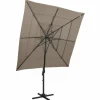 MAISON EXCLUSIVE - Parasol de jardin à 4 niveaux avec mât en aluminium taupe