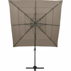 MAISON EXCLUSIVE - Parasol de jardin à 4 niveaux avec mât en aluminium taupe