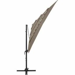 MAISON EXCLUSIVE - Parasol de jardin à 4 niveaux avec mât en aluminium taupe