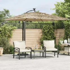 MAISON EXCLUSIVE - Parasol de jardin avec mât en acier marron 269x269x235 cm