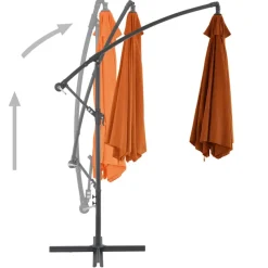 MAISON EXCLUSIVE - Parasol de jardin en porte-à-faux avec mât en aluminium