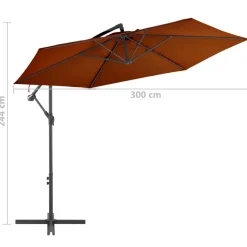 MAISON EXCLUSIVE - Parasol de jardin en porte-à-faux avec mât en aluminium
