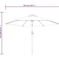 MAISON EXCLUSIVE - Parasol d'extérieur avec poteau en métal 300 cm taupe