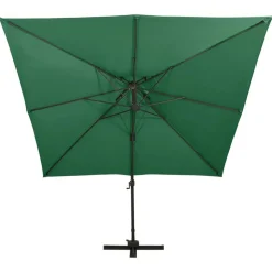 MAISON EXCLUSIVE - Parasol de jardin en porte-à-faux avec double toit vert