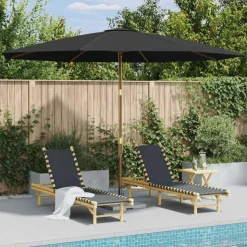 MAISON EXCLUSIVE - Parasol d'extérieur avec mât en bois 350 cm anthracite