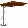 MAISON EXCLUSIVE - Parasol de jardin avec mât en acier terre cuite 300x230 cm