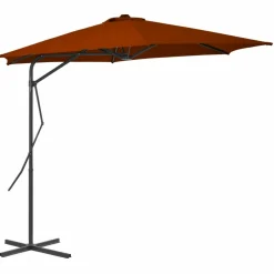 MAISON EXCLUSIVE - Parasol de jardin avec mât en acier terre cuite 300x230 cm