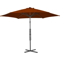 MAISON EXCLUSIVE - Parasol de jardin avec mât en acier terre cuite 300x230 cm