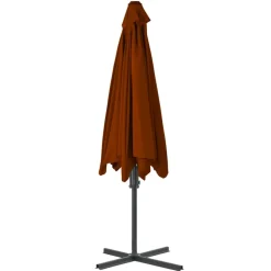 MAISON EXCLUSIVE - Parasol de jardin avec mât en acier terre cuite 300x230 cm