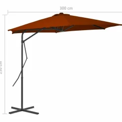 MAISON EXCLUSIVE - Parasol de jardin avec mât en acier terre cuite 300x230 cm