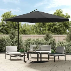 MAISON EXCLUSIVE - Parasol de jardin en porte-à-faux et poteau en aluminium