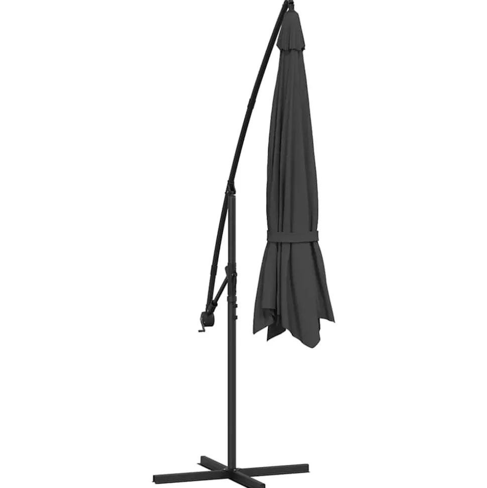 MAISON EXCLUSIVE - Parasol de jardin en porte-à-faux et poteau en aluminium