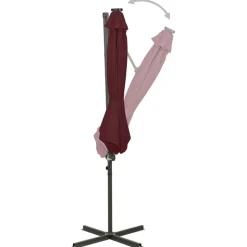 MAISON EXCLUSIVE - Parasol de jardin en porte-à-faux avec mât et lumières led