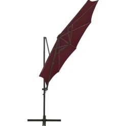 MAISON EXCLUSIVE - Parasol de jardin en porte-à-faux avec mât et lumières led