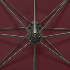 MAISON EXCLUSIVE - Parasol de jardin en porte-à-faux avec mât et lumières led