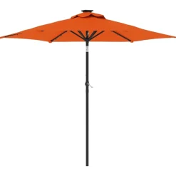 MAISON EXCLUSIVE - Parasol de jardin led et mât en acier terre cuite 225x225x212cm