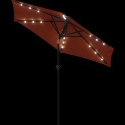 MAISON EXCLUSIVE - Parasol de jardin led et mât en acier terre cuite 225x225x212cm