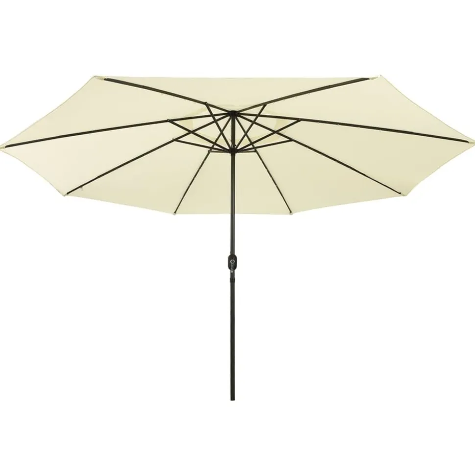 MAISON EXCLUSIVE - Parasol de jardin avec lumières led et mât en métal 400cm sable