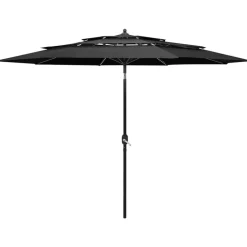 MAISON EXCLUSIVE - Parasol de jardin à 3 niveaux avec mât en aluminium anthracite