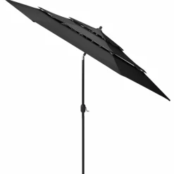 MAISON EXCLUSIVE - Parasol de jardin à 3 niveaux avec mât en aluminium anthracite