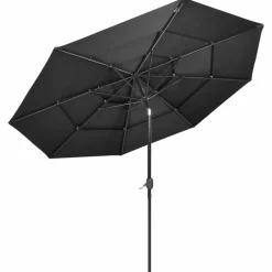 MAISON EXCLUSIVE - Parasol de jardin à 3 niveaux avec mât en aluminium anthracite