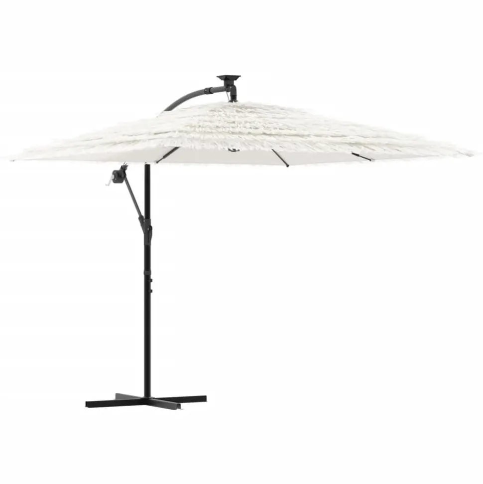 MAISON EXCLUSIVE - Parasol de jardin avec mât en acier blanc 246x246x230 cm