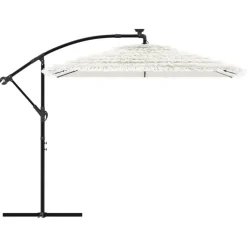 MAISON EXCLUSIVE - Parasol de jardin avec mât en acier blanc 246x246x230 cm