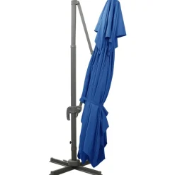 MAISON EXCLUSIVE - Parasol de jardin en porte-à-faux avec double toit bleu azuré