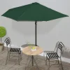 MAISON EXCLUSIVE - Parasol de balcon avec mât en aluminium vert 300x155 cm demi