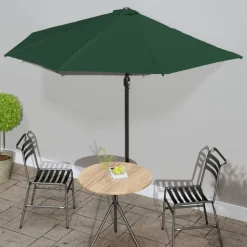 MAISON EXCLUSIVE - Parasol de balcon avec mât en aluminium vert 300x155 cm demi