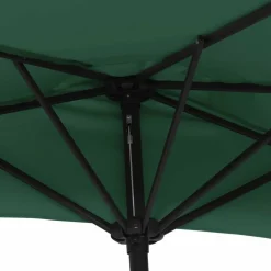 MAISON EXCLUSIVE - Parasol de balcon avec mât en aluminium vert 300x155 cm demi