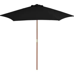 MAISON EXCLUSIVE - Parasol de jardin avec mât en bois noir 270 cm