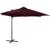 MAISON EXCLUSIVE - Parasol de jardin en porte-à-faux avec mât et lumières led