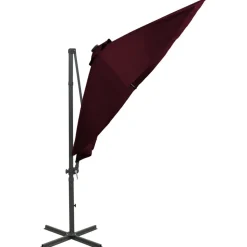 MAISON EXCLUSIVE - Parasol de jardin en porte-à-faux avec mât et lumières led