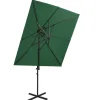 MAISON EXCLUSIVE - Parasol de jardin en porte-à-faux à double toit vert 250x250 cm