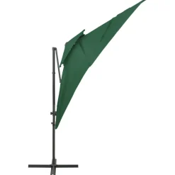 MAISON EXCLUSIVE - Parasol de jardin en porte-à-faux à double toit vert 250x250 cm