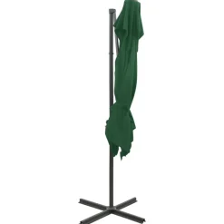 MAISON EXCLUSIVE - Parasol de jardin en porte-à-faux à double toit vert 250x250 cm