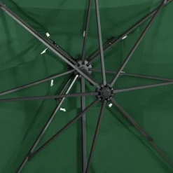 MAISON EXCLUSIVE - Parasol de jardin en porte-à-faux à double toit vert 250x250 cm