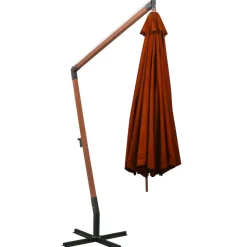 MAISON EXCLUSIVE - Parasol de jardin suspendu avec mât terre cuite bois de sapin