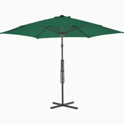 MAISON EXCLUSIVE - Parasol d'extérieur avec mât en acier 300 cm vert