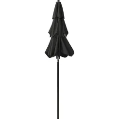 MAISON EXCLUSIVE - Parasol de jardin à 3 niveaux avec mât en aluminium noir